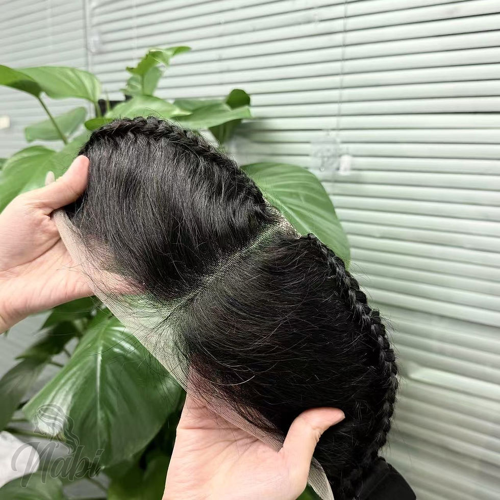 Thumbnail: Nabi 13x4 Lace Frontal Wig for Natural Braided Hairline – Straight Style
