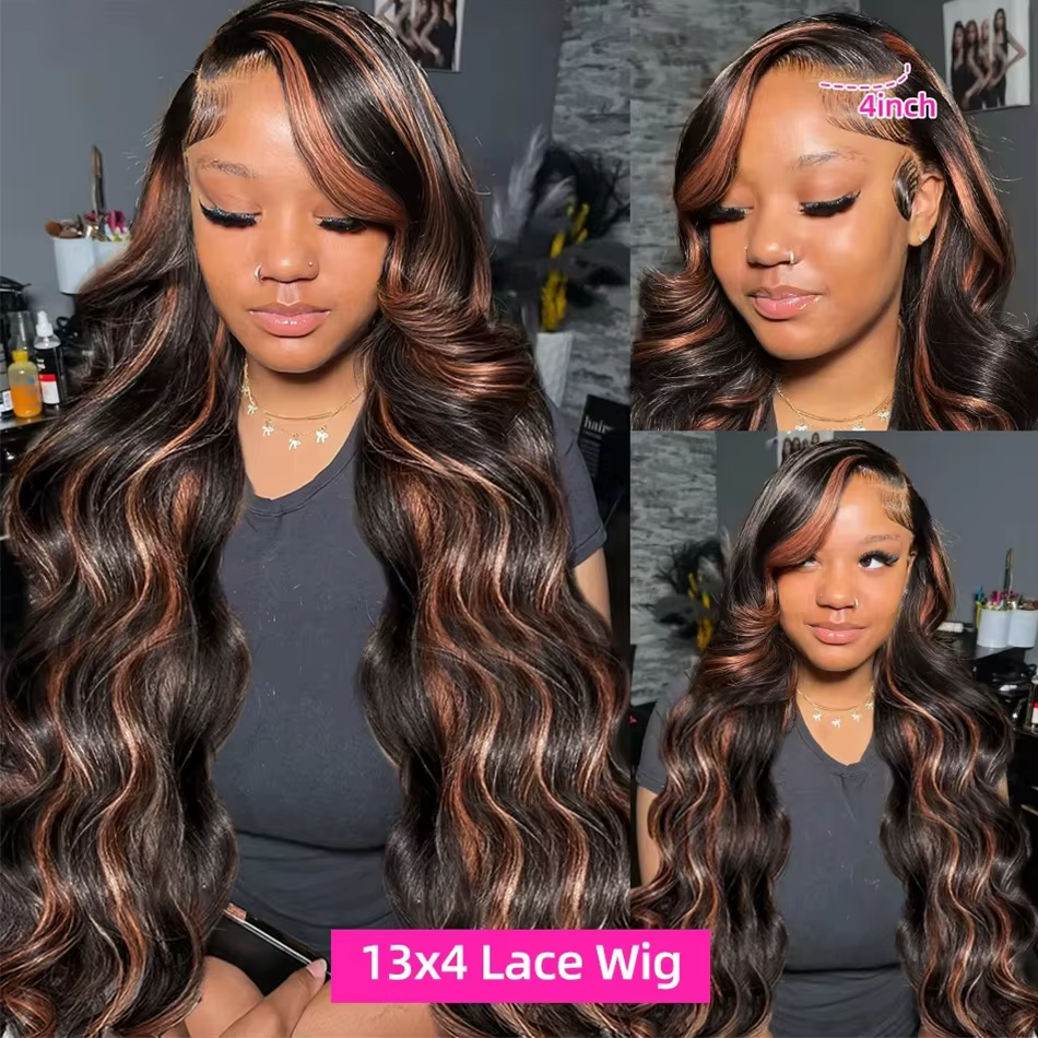 Thumbnail: Ombre Blonde Body Wave Wig – 5x5 Swiss Lace, Glueless, Pre-Cut Brazilian Hair