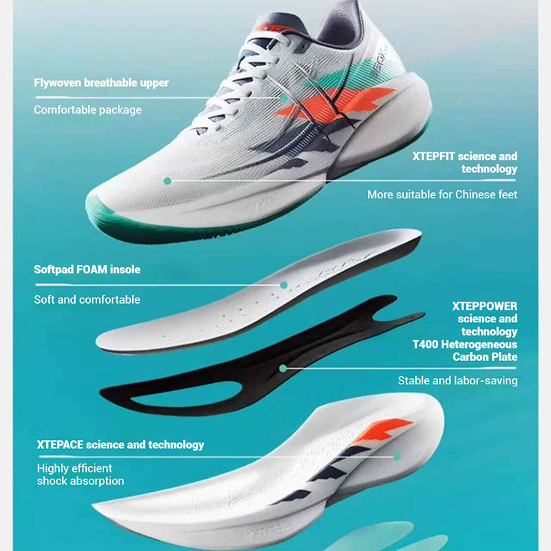 Thumbnail: Carbon Plate Marathon Running Shoes for Men with Breathable Upper