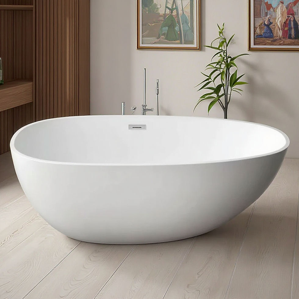 Thumbnail: Top-Quality Acrylic Freestanding Bathtub – Drop-Shaped Modern Soaking Design, 1.
