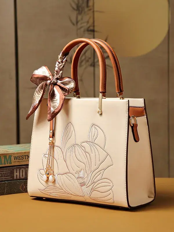 Thumbnail: PU Leather Office Tote Handbag for Women Large Work Bag
