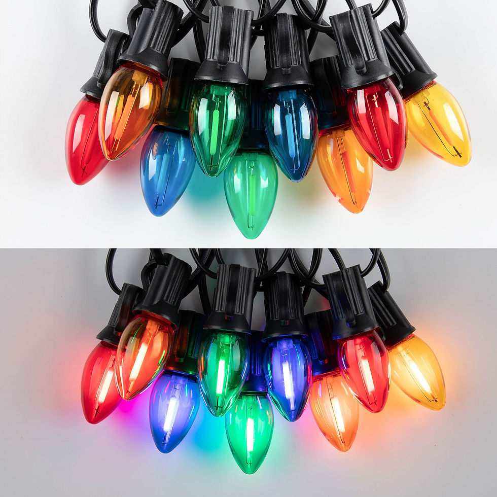 Thumbnail: C7 Multicolor Outdoor String Lights – Shatterproof RGB Candle Garland