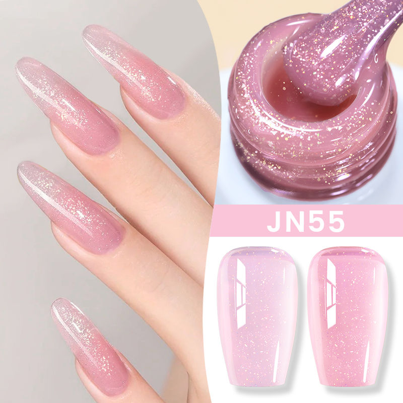 Thumbnail: 10ml Jelly Nude Gel Nail Polish Light Pink Peach UV Soak Off for Summer Nails