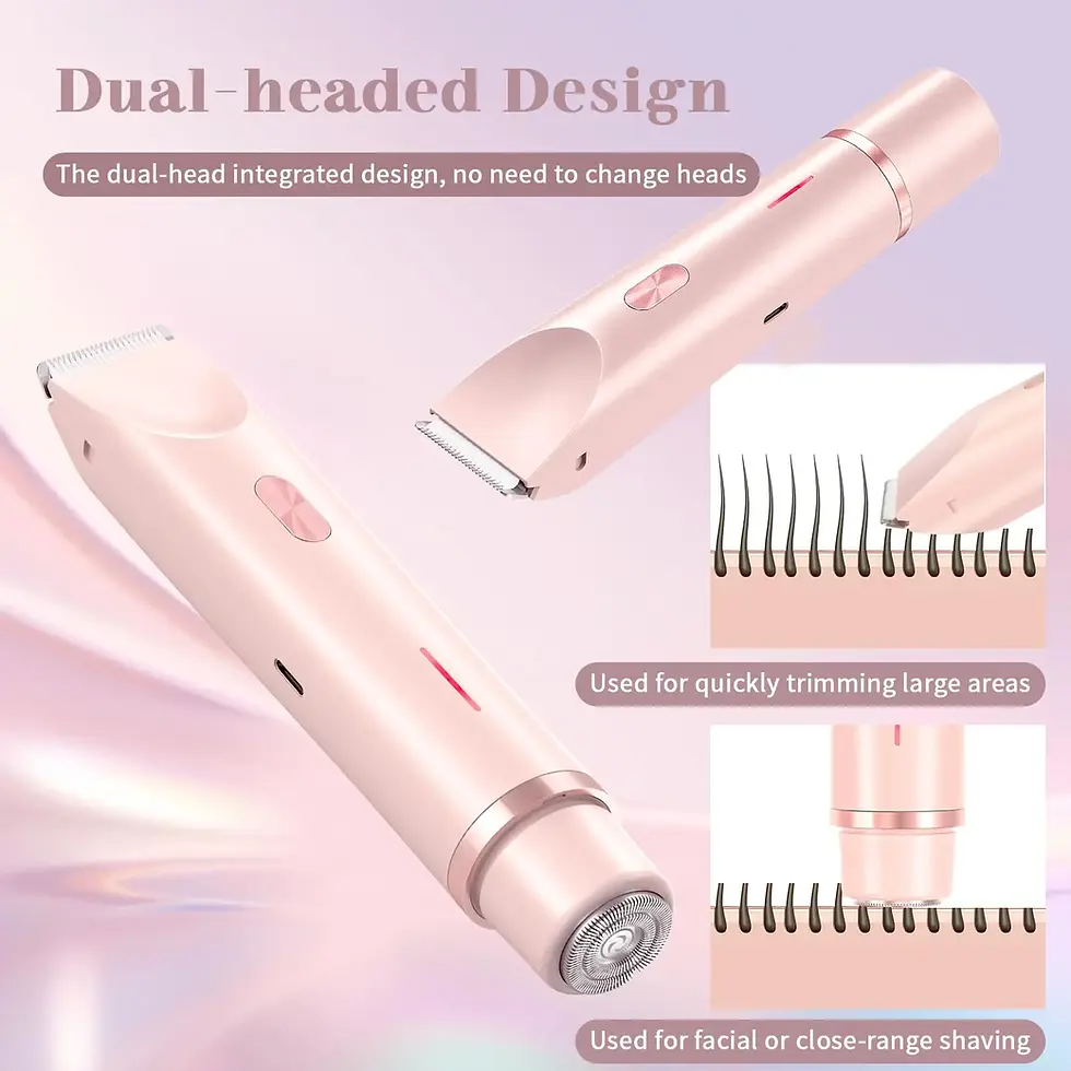 Thumbnail: Electric Shaver for Women, Waterproof Wet & Dry 2-in-1 Razor with Dual Heads