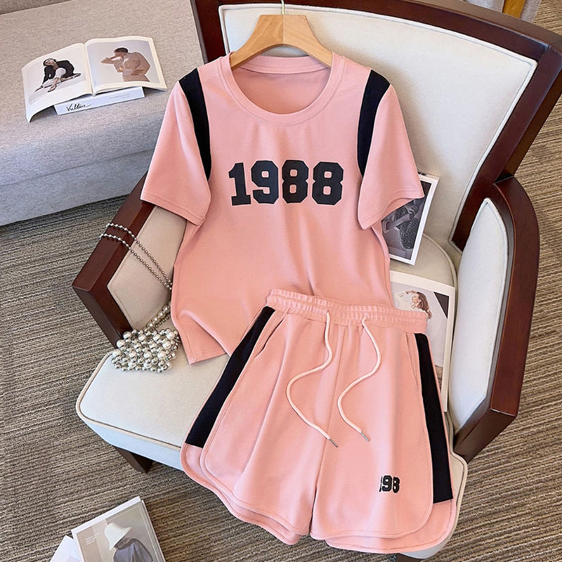 Thumbnail: Summer Casual Short Set – O-Neck Tee & Elastic Waist Shorts