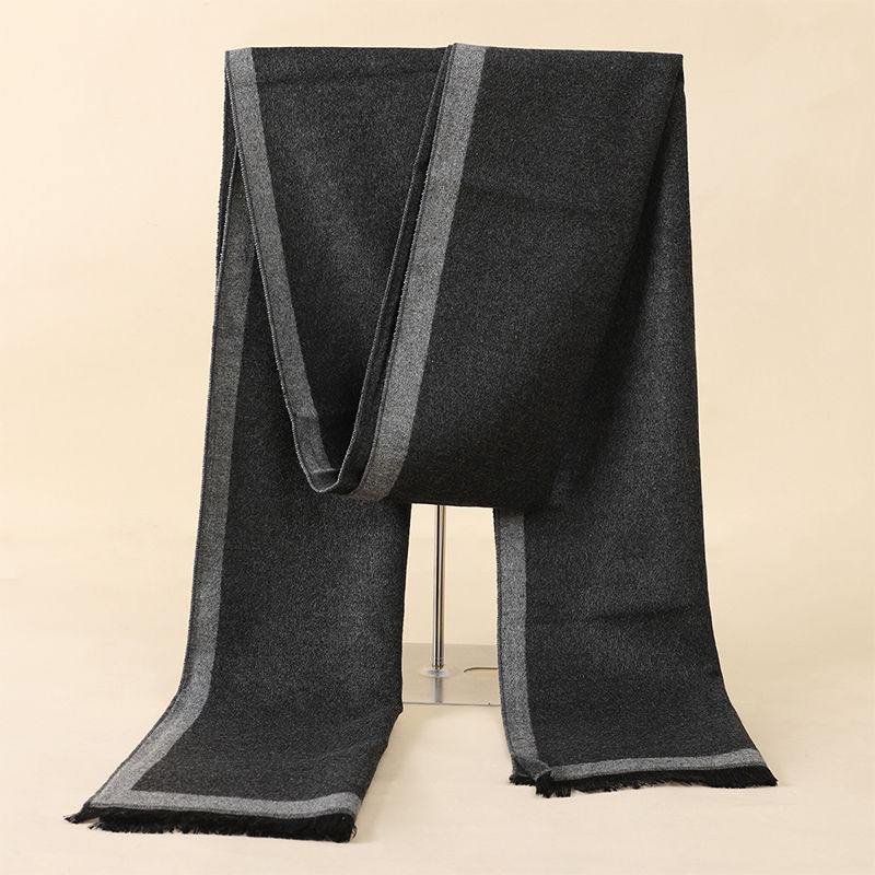 Thumbnail: Mens Classic Plaid Winter Scarf Soft Cashmere Wool Blend Warm Fashion Accessory