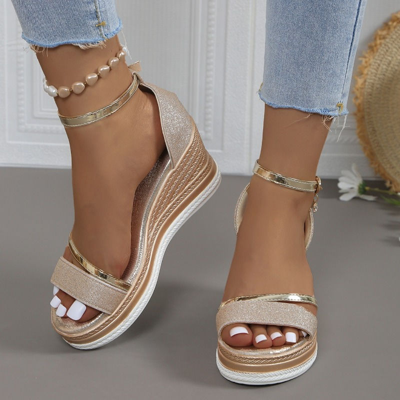 Summer Wedge Sandals for Women – Fashion Solid Color High Heel Comfort