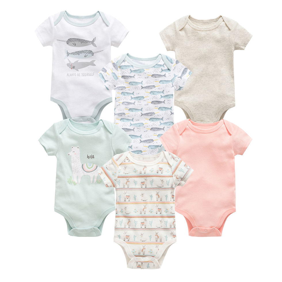 Thumbnail: Kavkas 3–6 Pcs/Lot Baby Boy Bodysuit Short Sleeve Cotton