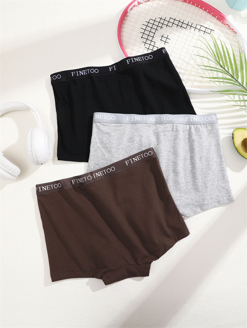 Thumbnail: 3-Pack Cotton Boyshort Panties – Seamless High-Rise Sports Underwear for Women