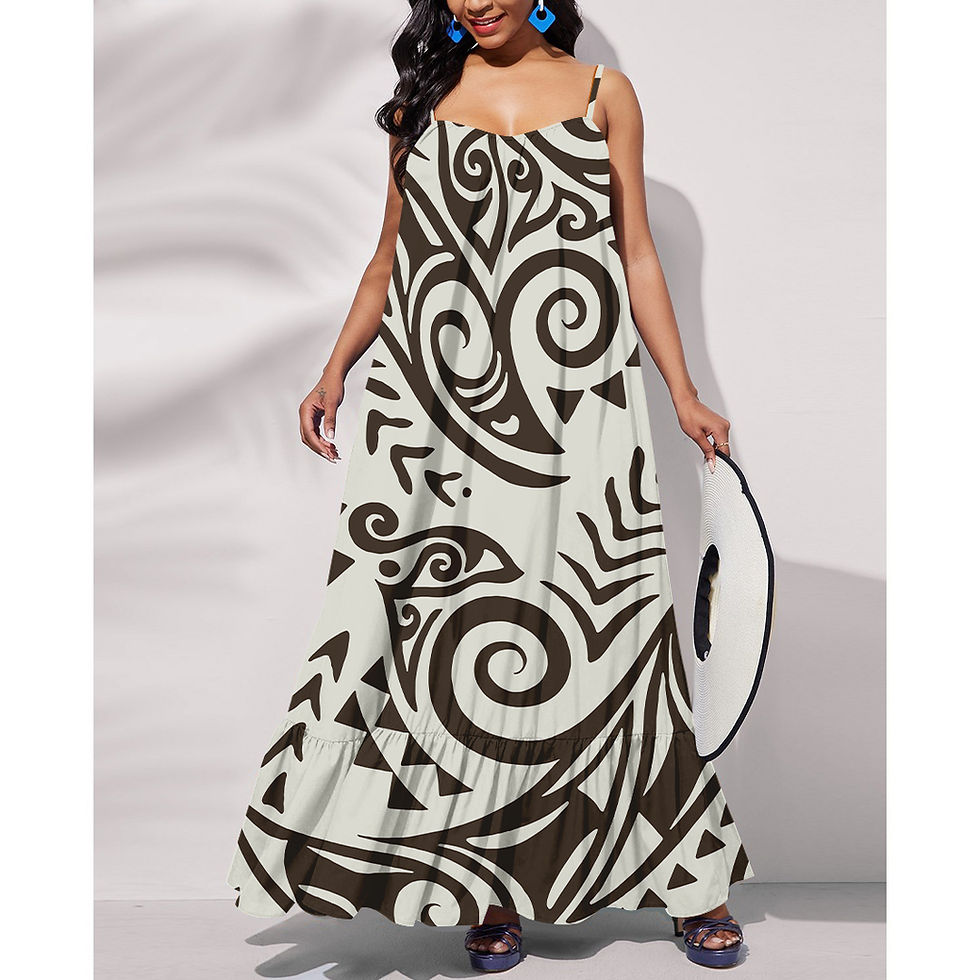 Thumbnail: Pink Polynesian Halter Chiffon Maxi Dress – Plus Size Summer