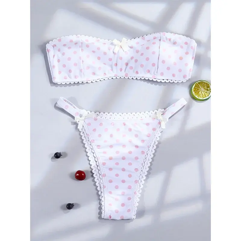 Thumbnail: Women’s Bow Detail Push-Up Bikini Set Printed Swimwear