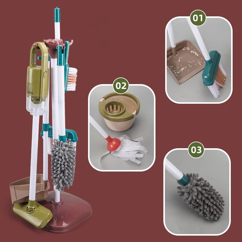 Thumbnail: Pretend Play Cleaning Set – Sanitation Simulation Kit with Broom & Vacuum