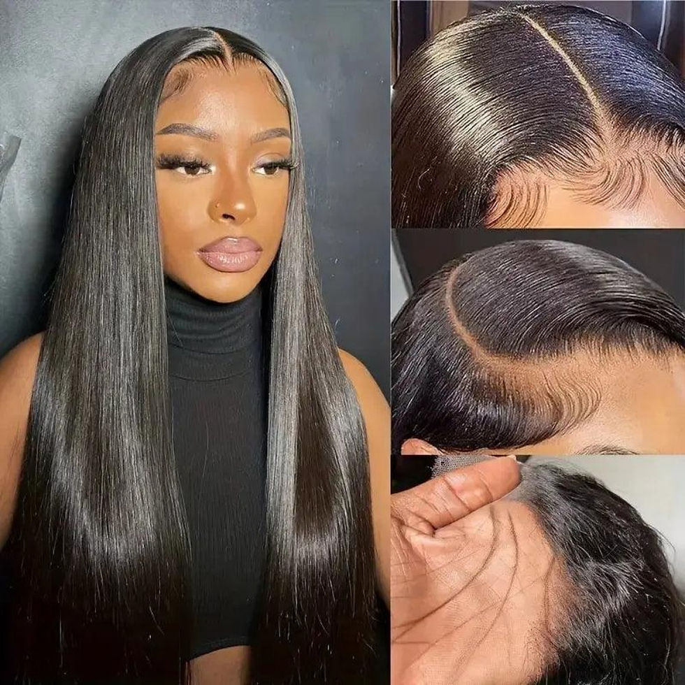 Thumbnail: 38" Bone Straight Swiss Lace Wig – 13x6 Glueless Brazilian Remy Hair