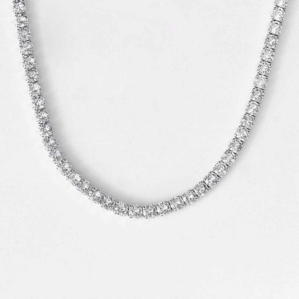 Thumbnail: Iced Out 4MM   Bridal Jewelry Set – Tennis Chain Necklace, Bracelet & Earrings