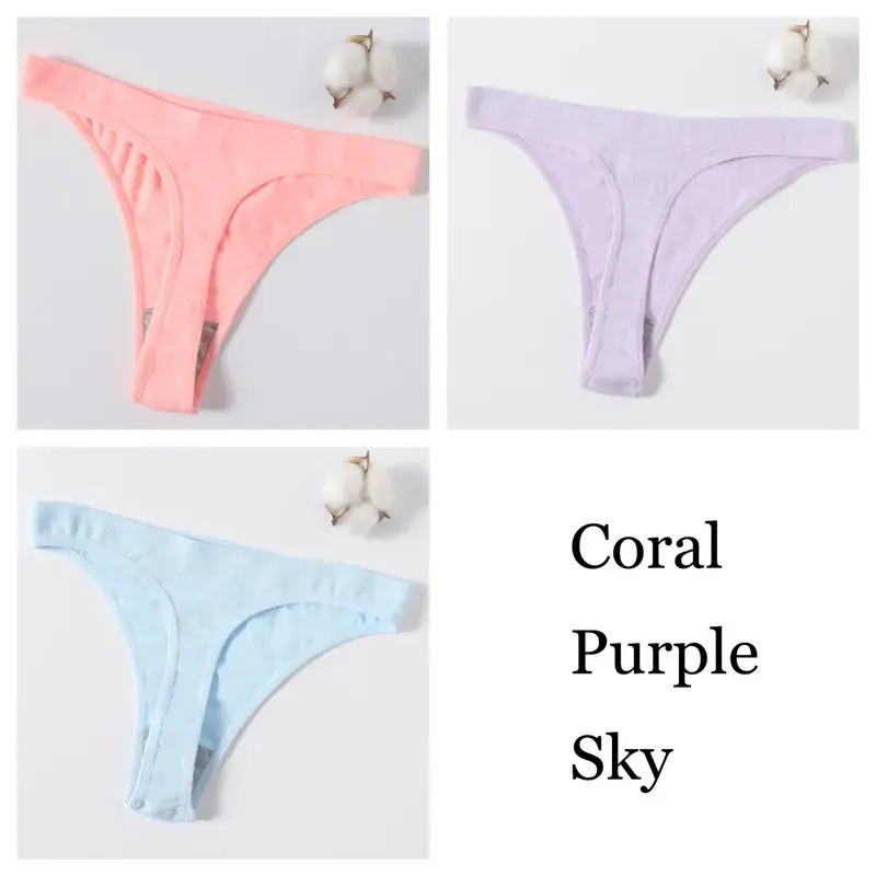 Thumbnail: 3Pcs/Set Seamless Panties G-String Women Sexy Thongs High Waist Underwear