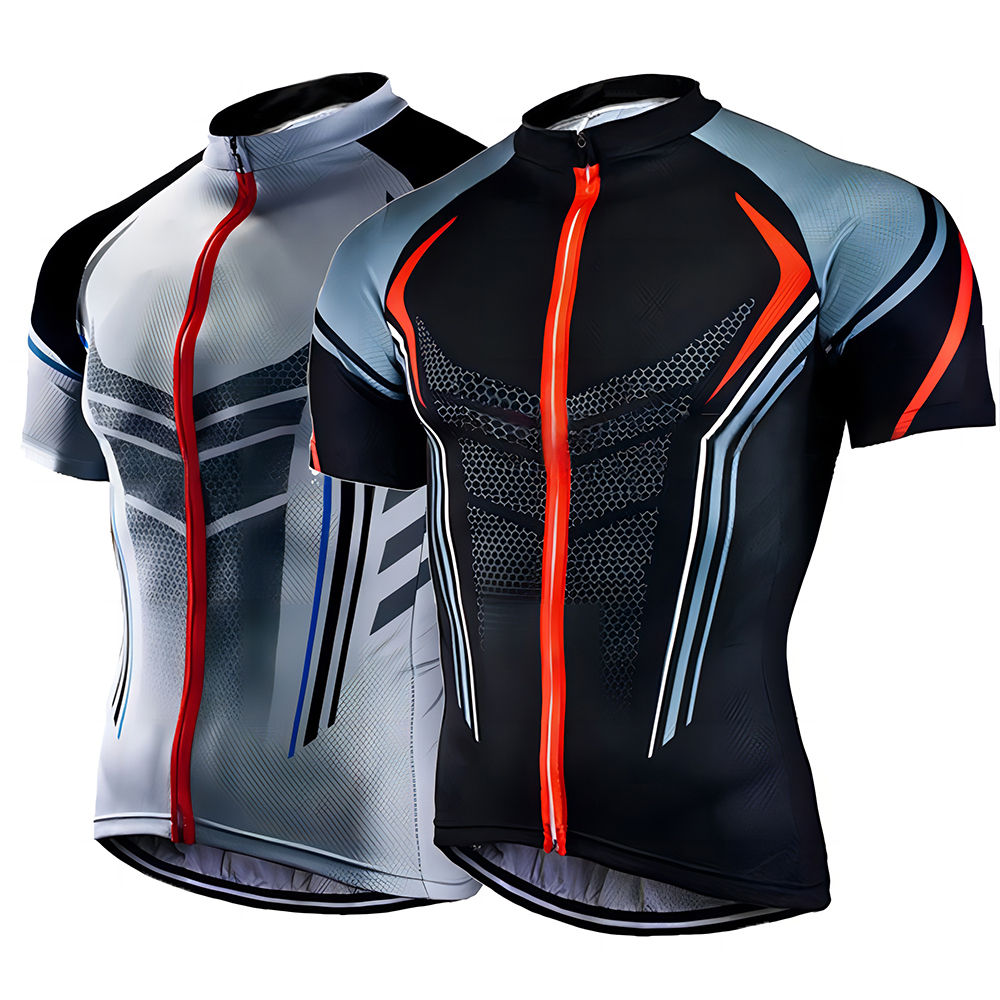 Men’s Cycling Jersey with Breathable Quick Dry Fabric and Full Zipper Design