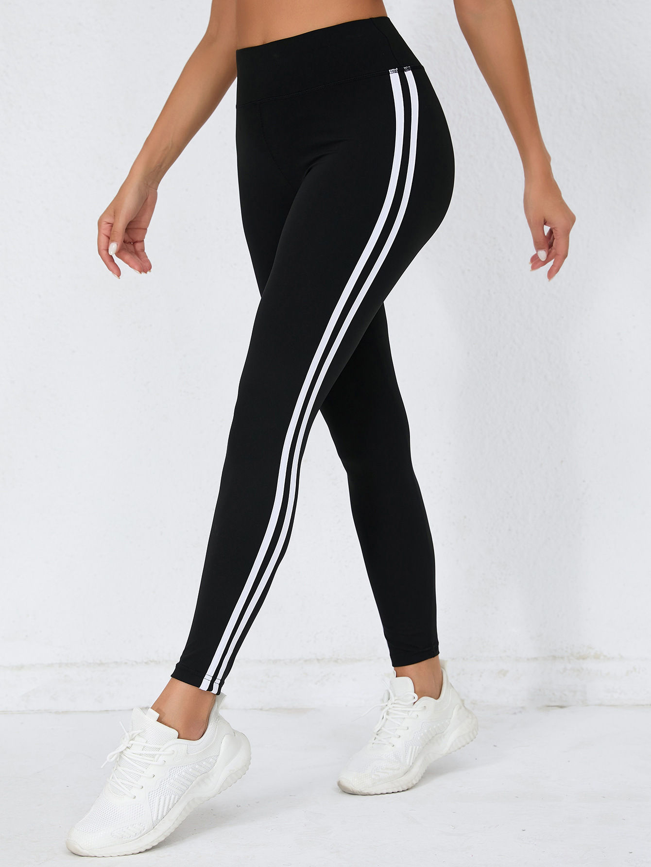 High Waist Striped Workout Leggings – Super Soft & Stretchy