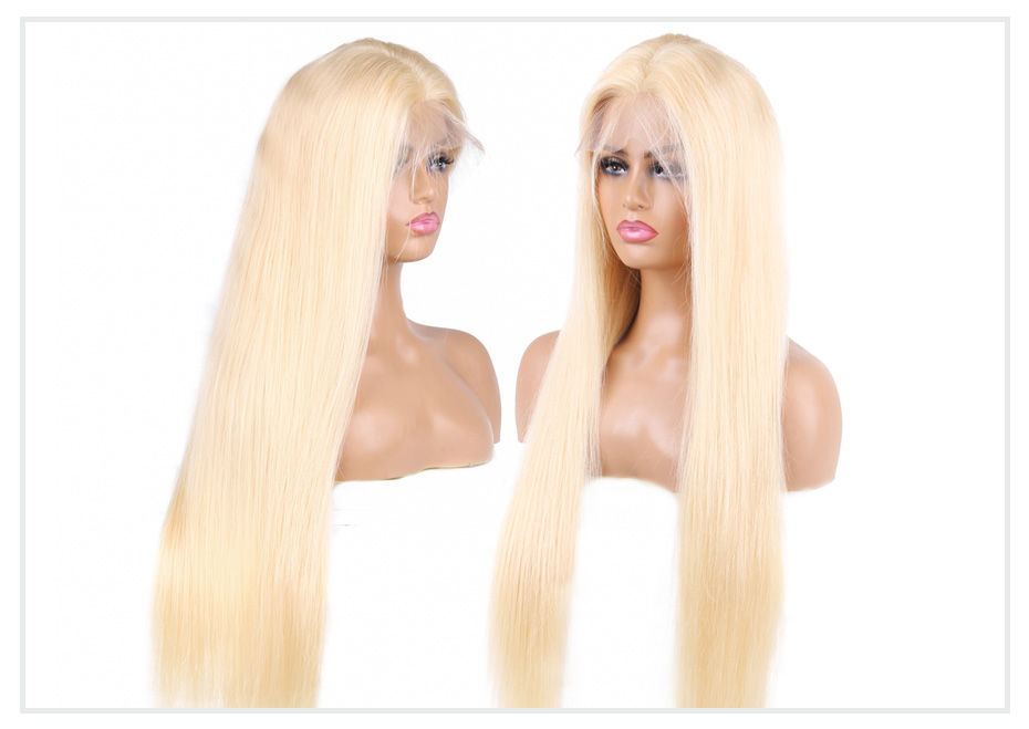 Thumbnail: 613 Blonde Straight Wig – 13x6 HD Lace Frontal Brazilian Human Hair