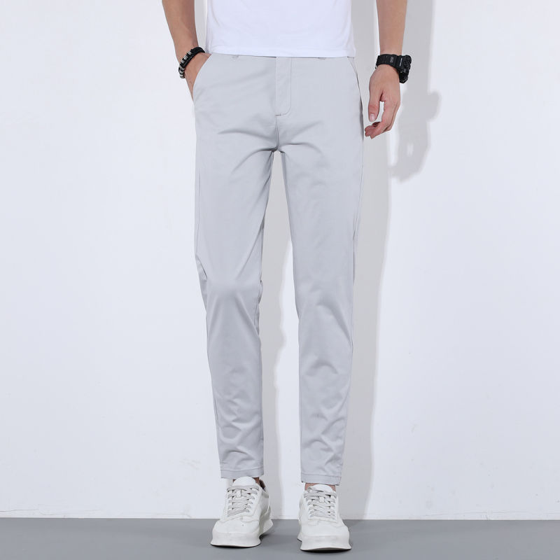 Thumbnail: Men's Cotton Summer Pants – Lightweight Casual Straight Trousers