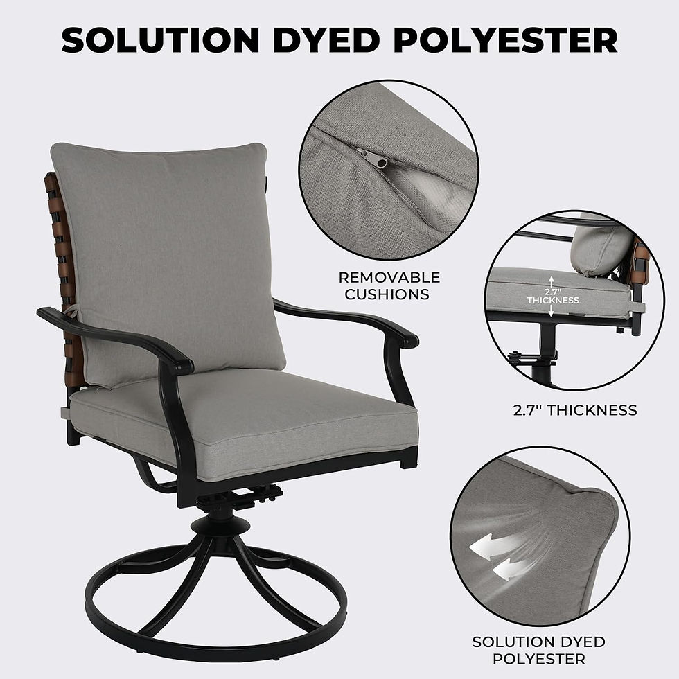 Thumbnail: 7-Piece Outdoor Dining Set–Leather-Look Wicker Swivel Chairs & Rectangular Table