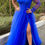 Thumbnail: Plus Size Women’s One-Shoulder Long Sleeve Lace Evening Dress