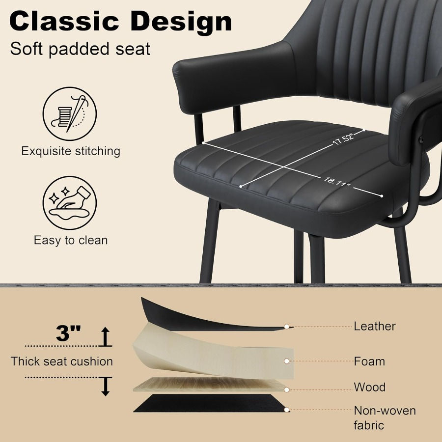 Thumbnail: Swivel Bar Stools Set of Counter Height with Backrest Modern Upholstered Design