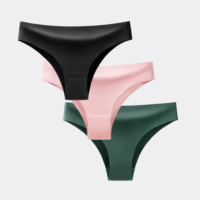 Thumbnail: 3pcs Women’s Seamless Sports G-String Panties Underwear Set