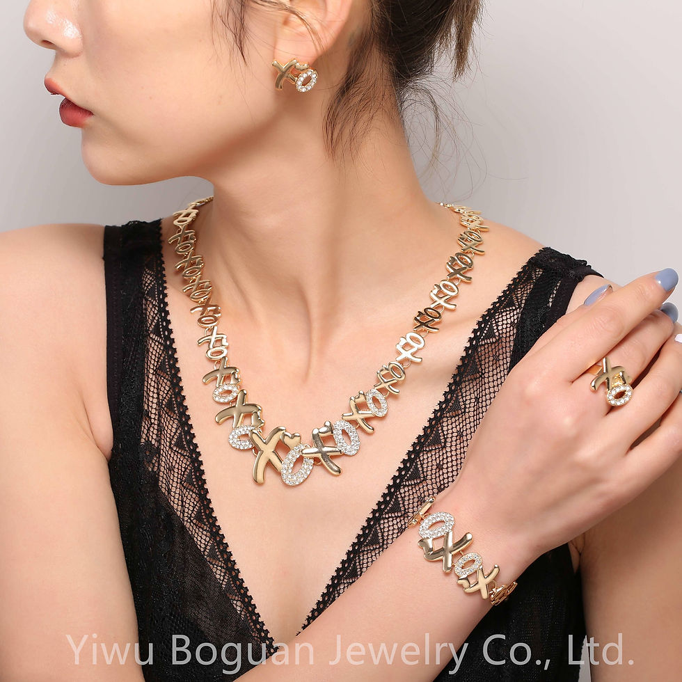 Thumbnail: Gold Jewelry Set – 18K Gold Necklace, Earrings, Bracelet & Ring for Women