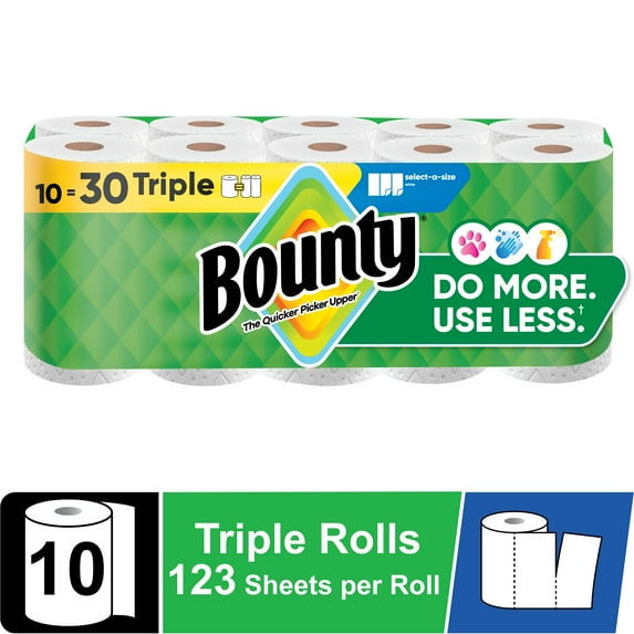 Thumbnail: White Select‑A‑Size Paper Towels – 10 Triple Rolls, 123 Sheets Each