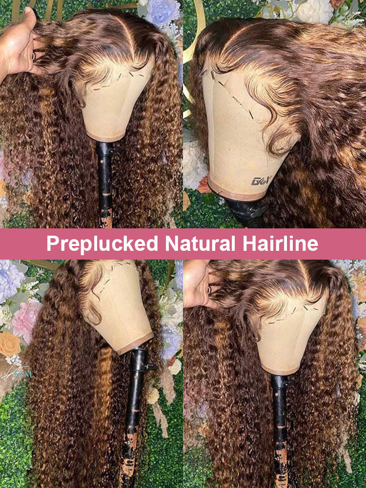 Thumbnail: Highlight Deep Wave 13x6 HD Lace Front Brazilian Human Hair Wig