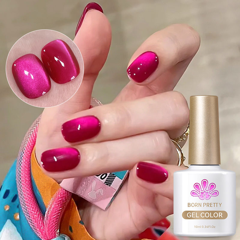 10ml Dark Red Cat Magnetic Gel Nail Polish for Winter Nails DIY Jelly