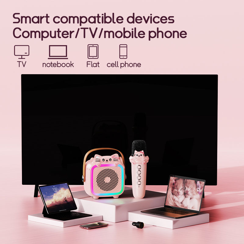 Thumbnail: Portable Bluetooth Karaoke Machine Wireless Microphones LED Party Speaker