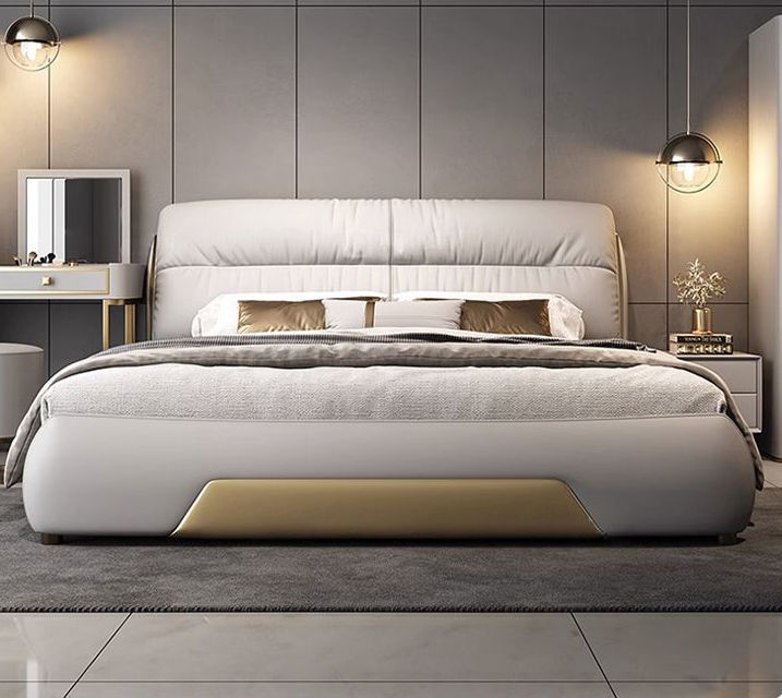 Luxury Solid Wood Bedroom Set – Full/Queen/King Size Platform Bed with Headboard