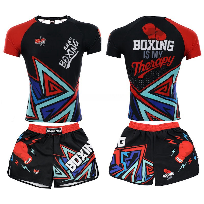 Thumbnail: Thai Shorts & T-Shirt Set – Multi-Color Kickboxing & Cage Fighting Gear