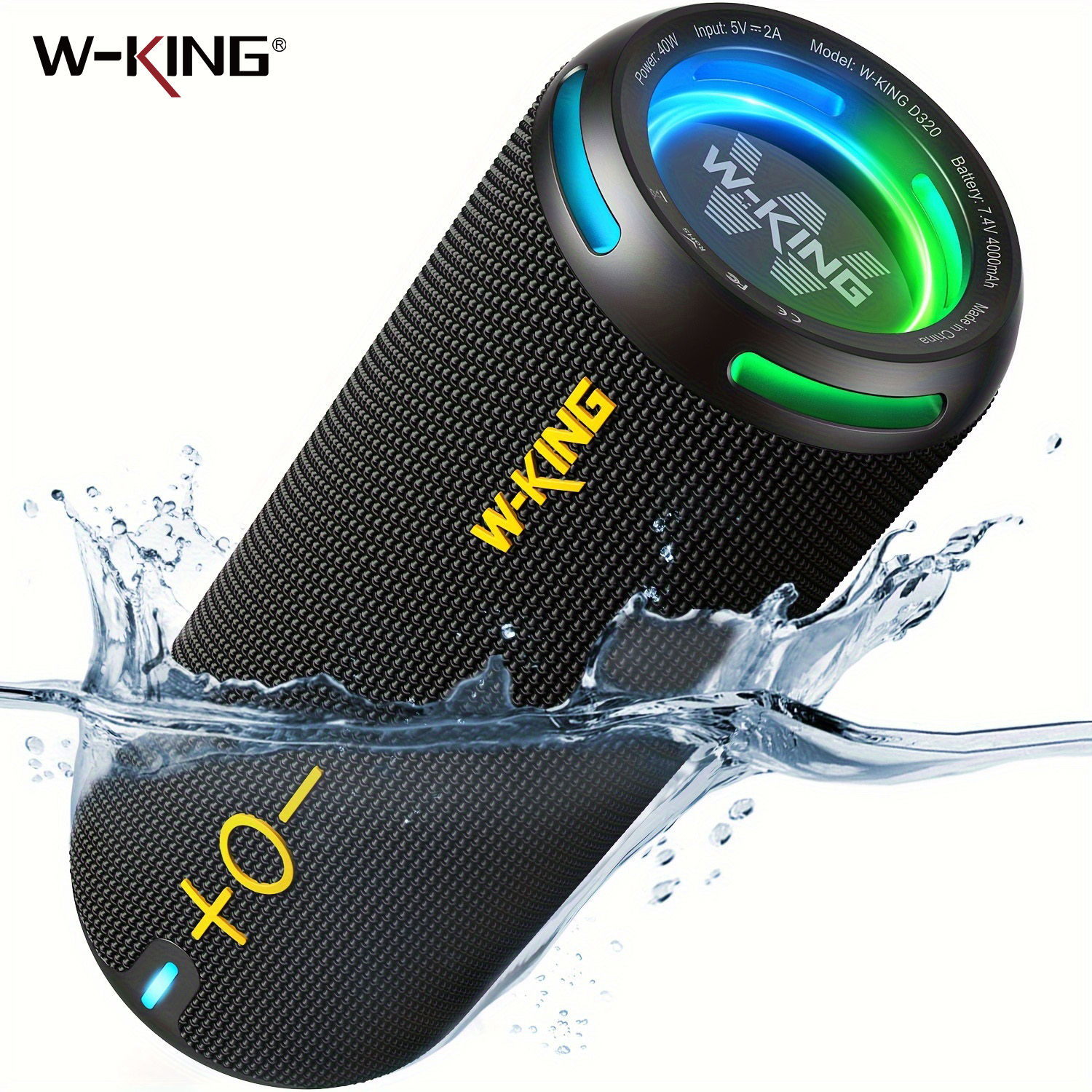 40W Portable Bluetooth Speaker with IP67 Waterproof and APP Control