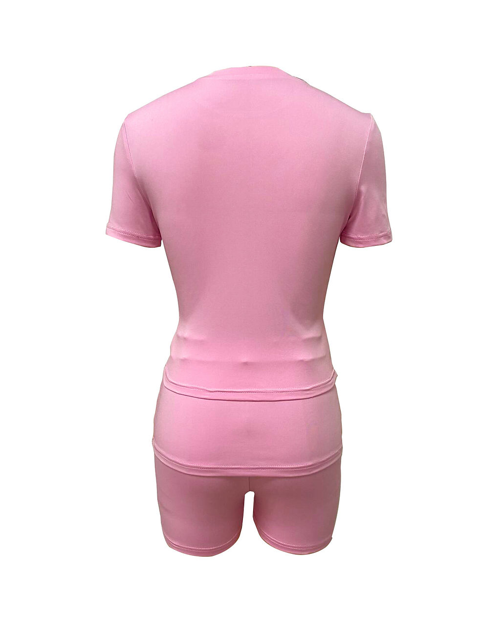 Thumbnail: Casual Two-Piece Set – O-Neck Short Sleeve Top & Elastic Waist Shorts
