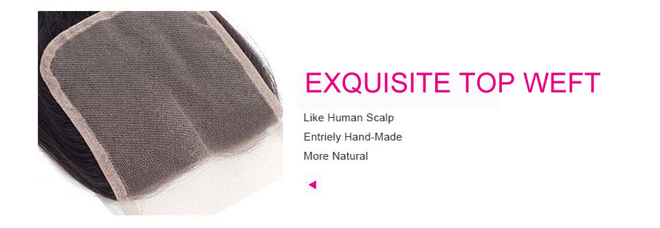 Thumbnail: 4x4 Lace Closure Brazilian Straight Hair Free/Middle/Three Part Swiss Lace