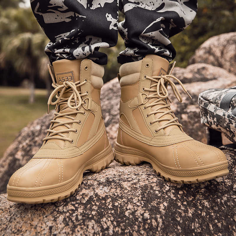 Thumbnail: Mens Tactical Winter Sneakers Casual High Top Tennis Style Outdoor Work Shoes