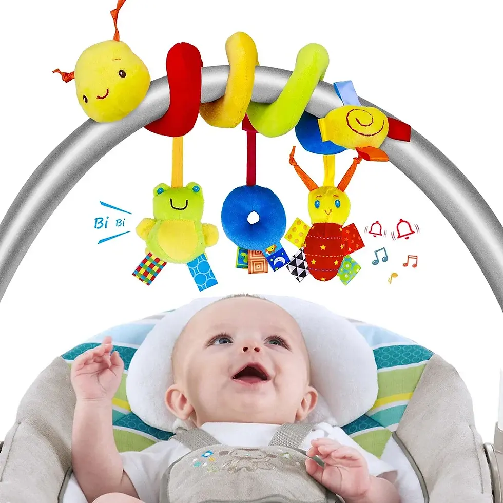 Thumbnail: Spiral Plush Hanging Stroller Rattle Toy for Newborns