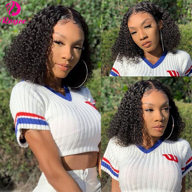 Thumbnail: Kinky Curly Bob Wig 13x4 HD Lace Brazilian Human Hair