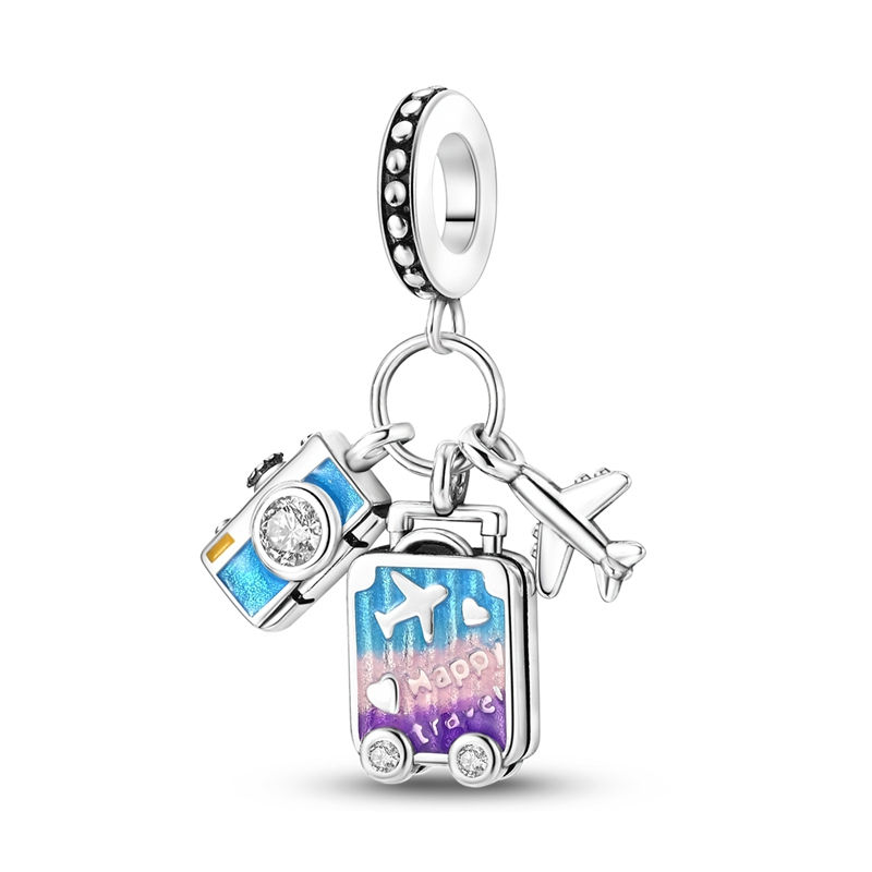 Thumbnail: Original Travel Series Plane Camera Handbag Pendants Beads Bracelet and Necklace