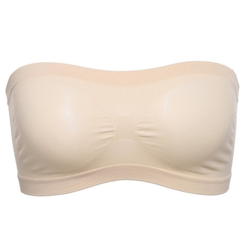 Thumbnail: Women’s Strapless Bandeau Crop Top – Breathable Nylon Tube Bra
