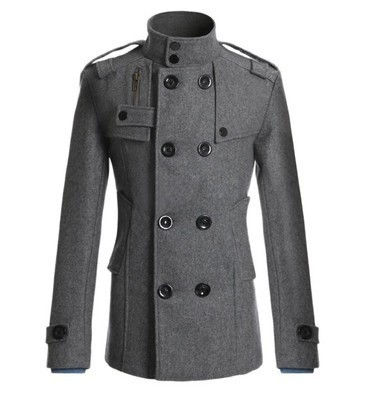 Thumbnail: Men's Slim Fit Wool Trench Coat for Autumn and Winter
