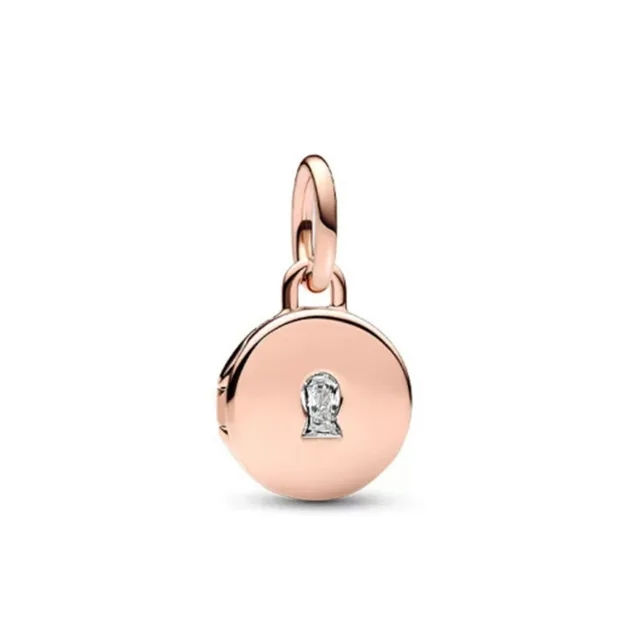 Thumbnail: Silver Gold Or Rose Gold Bell Key Lock Pendants Charms Beads