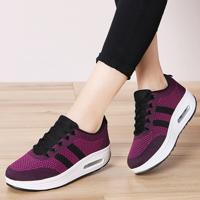 Thumbnail: Spring Fashion Walking Shoes for Women with Thick Sole and Air Cushion Comfort