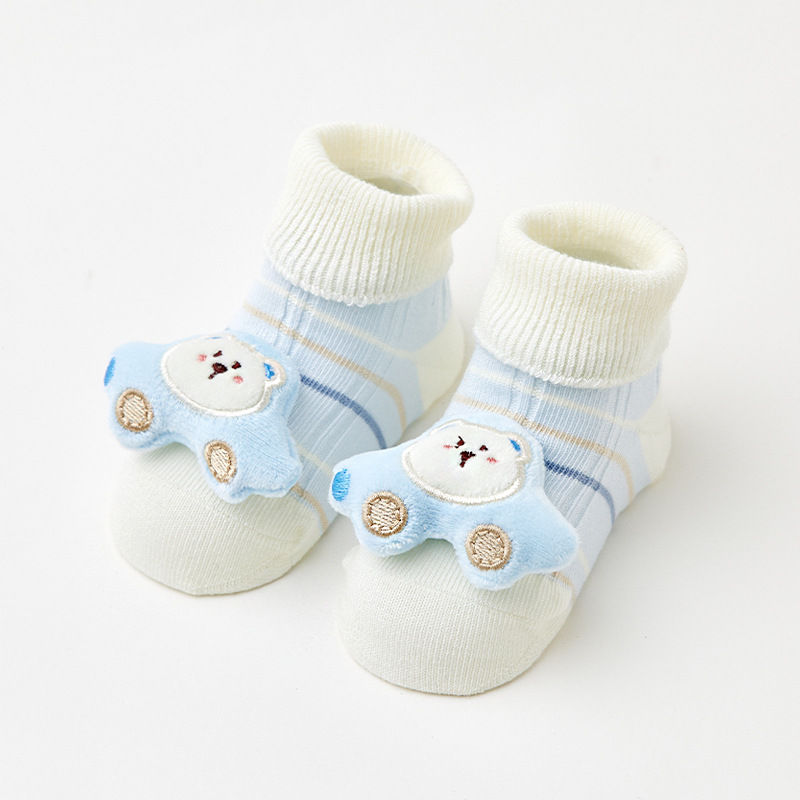 Baby Floor Socks with Grips – Breathable Cotton Non-Slip Cartoon Socks (0–3Y)
