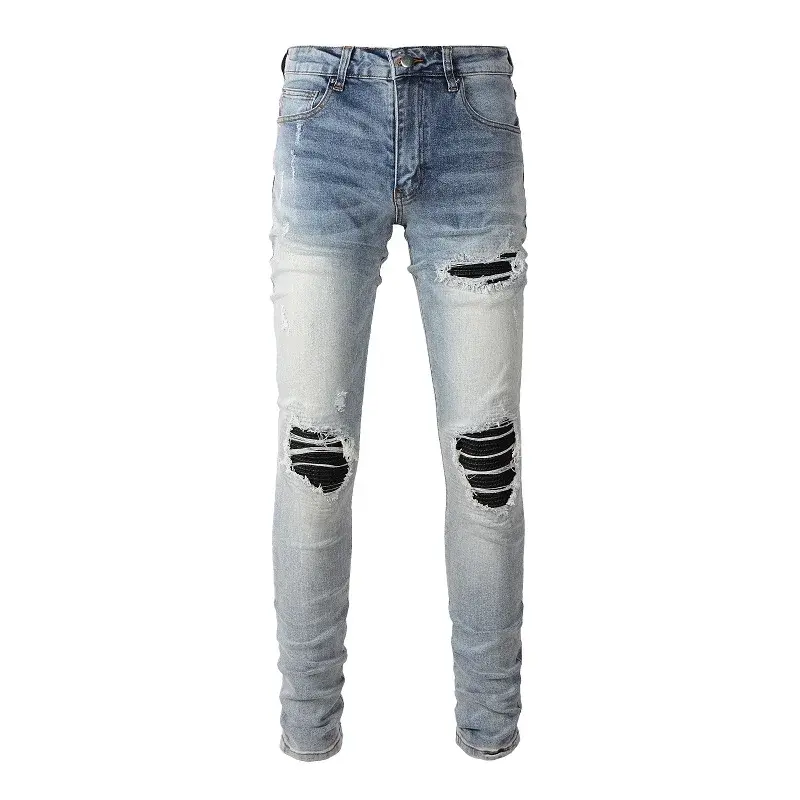 Thumbnail: StreetEdge Leather Patch Denim Jeans – Men's Urban Fit