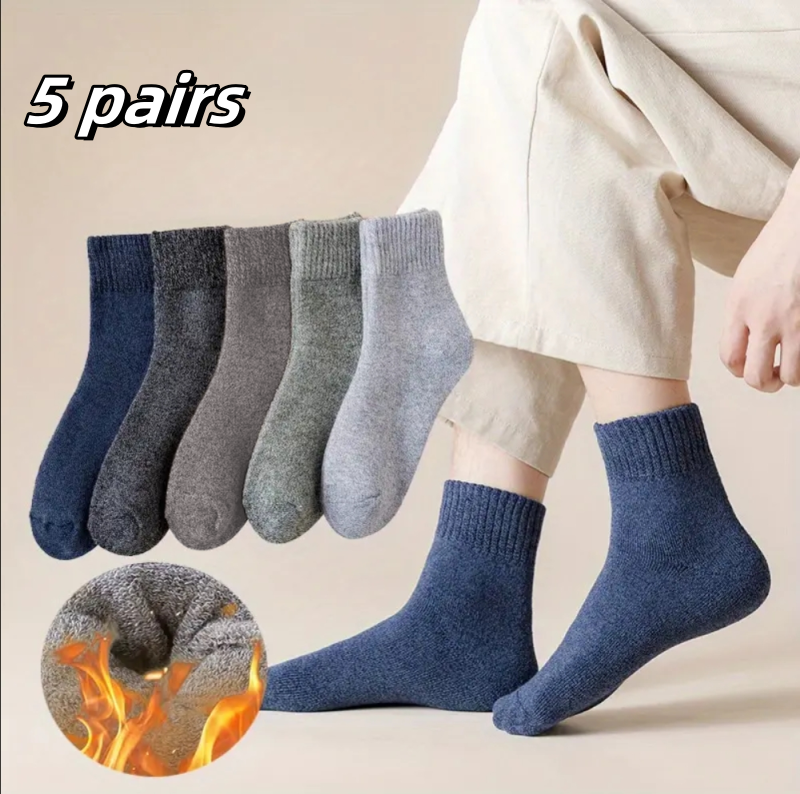 Thumbnail: INSELLE Thick Terry Winter Socks – Padded Cotton Crew Socks for Men & Women