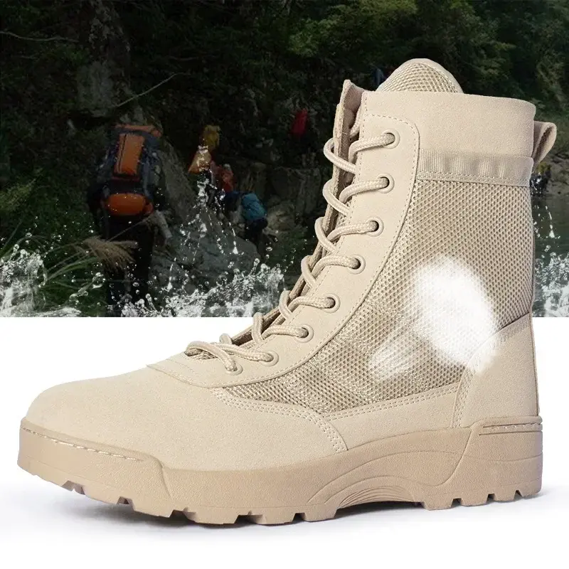 Thumbnail: Men Tactical Military Combat Boots Outdoor Desert Army Shoes