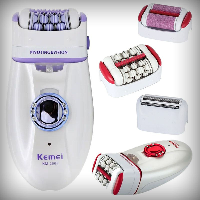 Thumbnail: Kemei 3-in-1 Electric Epilator & Shaver – Waterproof Hair Removal Kit
